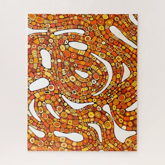 70s Colors Red Orange Yellow Abstract Design Legpuzzel (Verticaal)