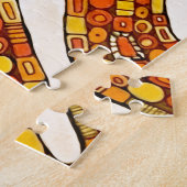 70s Colors Red Orange Yellow Abstract Design Legpuzzel (Zijkant)
