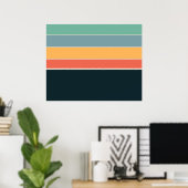 70s COlour palette Stripes Poster (Thuiskantoor)