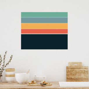 70s COlour palette Stripes Poster