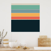 70s  COlour palette Stripes Poster (Keuken)
