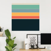 70s COlour palette Stripes Poster (Thuiskantoor)