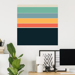 70s  COlour palette Stripes Poster
