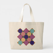70's dambordpatroon grote tote bag (Achterkant)