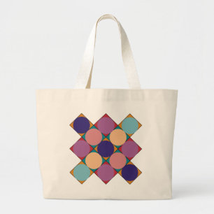 70's dambordpatroon grote tote bag