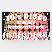 70's Disco Bachelorette Party | Roze glazige bal Spandoek (Horizontaal)