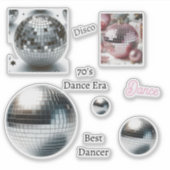 70's Disco Bal Dans Vinyl Set Sticker (Voorkant)