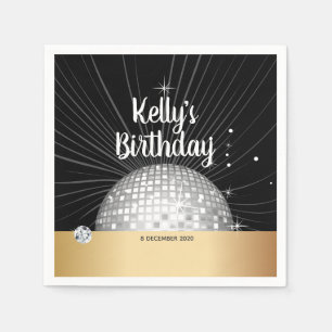 70s, disco ball, Cocktail Paper Napkins Servet