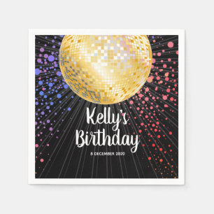 70s, disco ball, Cocktail Paper Napkins Servet