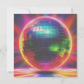 70s Disco Ball Retro Nostalgie bruiloft uitnodigin Kaart (Achterkant)