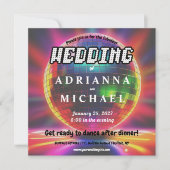 70s Disco Ball Retro Nostalgie bruiloft uitnodigin Kaart (Voorkant)