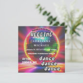 70s Disco Ball Retro Nostalgie bruiloft uitnodigin Kaart (Staand voorkant)