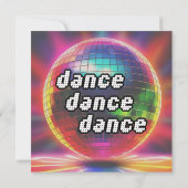 70s Disco Ball Retro Nostalgie bruiloft uitnodigin Kaart (Achterkant)