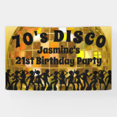 70's Disco Birthday | Glitter Ball Spandoek (Horizontaal)