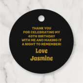 70's Disco Birthday | Gold Glitter Ball Hartelijk  Bedankjes Labels (Achterkant)