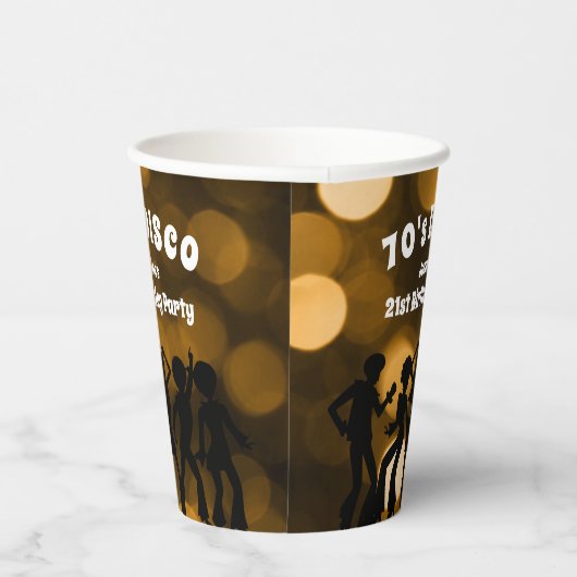 70's Disco Birthday Party Papieren Bekers (Rechts)