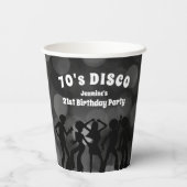 70's Disco Birthday Party Papieren Bekers (Achterkant)