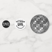 70's Disco Birthday | Silver Glitter Ball Confetti (Voorkanten)
