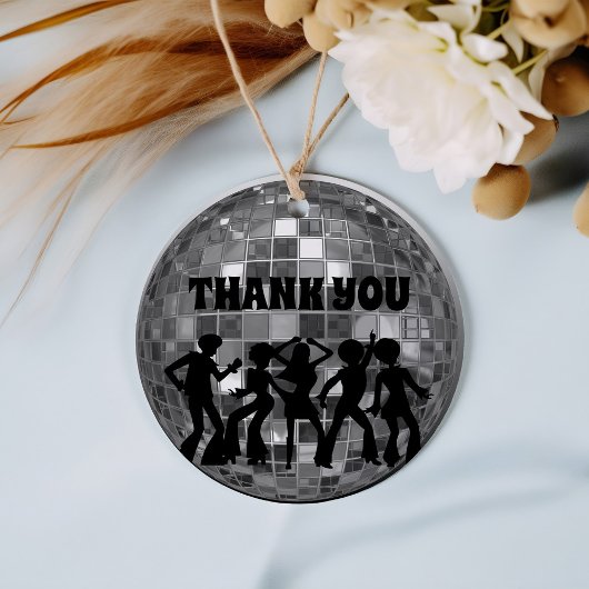 70's Disco Birthday Silver Glitter Ball Dank je Bedankjes Labels