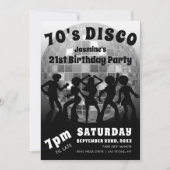 70's Disco Birthday | Silver Glitter Ball Kaart (Voorkant)