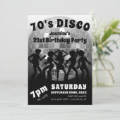 70's Disco Birthday | Silver Glitter Ball Kaart (Staand voorkant)