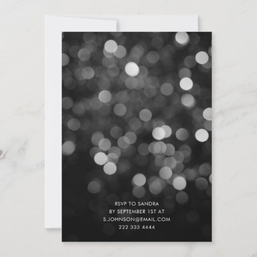 70's Disco Birthday | Silver Glitter Ball Kaart (Achterkant)