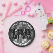 70's Disco Birthday | Silver Glitter Ball Papieren Bordje (Feest)