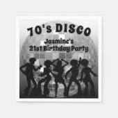 70's Disco Birthday | Silver Glitter Ball Servet (Voorkant)