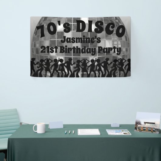 70's Disco Birthday | Silver Glitter Ball Spandoek (Beurs)