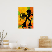 70s Disco Danser Retro Poster (Keuken)