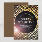 70s disco danst glitter verjaardagsuitnodiging kaart (Voorkant / Achterkant)