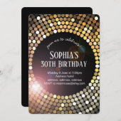 70s disco danst glitter verjaardagsuitnodiging kaart (Voorkant / Achterkant)