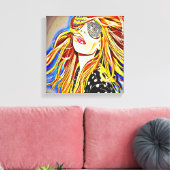 70's Disco Girl Canvas Afdruk (Insitu (Woonkamer))