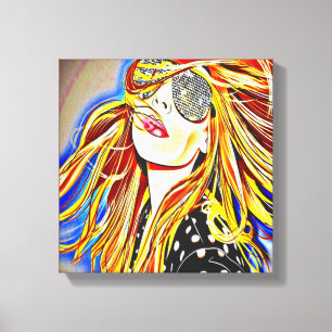 70's Disco Girl Canvas Afdruk