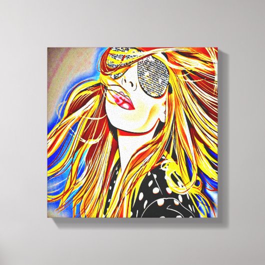 70's Disco Girl Canvas Afdruk (Voorkant)