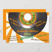 70s Disco Groovy 45 Record 50e verjaardagsfeestje Kaart (Voorkant / Achterkant)