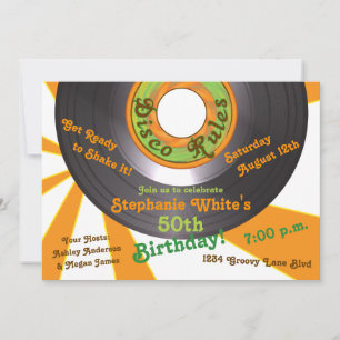 70s Disco Groovy 45 Record 50e verjaardagsfeestje Kaart