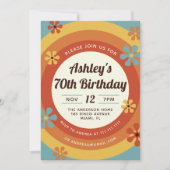 70's Disco Hippie Birthday Uitnodiging (Voorkant)
