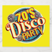 70's Disco Party| Retro Disco Balls Bier Etiket (Enkel label)