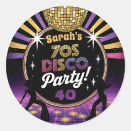 70's Disco Party Seventies Hippy Verjaardag Rave Ronde Sticker