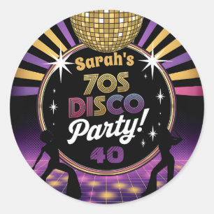 70's Disco Party Seventies Hippy Verjaardag Rave Ronde Sticker
