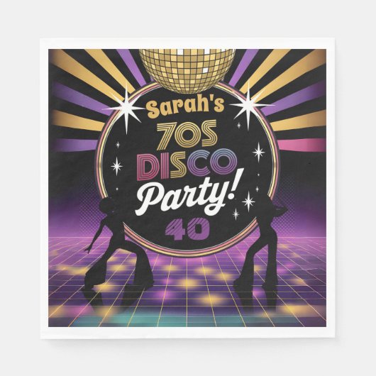 70's Disco Party Seventies Hippy Verjaardag Rave Servet (Voorkant)