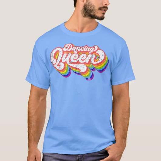 70s Disco Rainbow Dancing Queen T-shirt (Voorkant)
