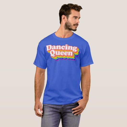 70s Disco Rainbow Dancing Queen T-shirt (Voorkant volledig)