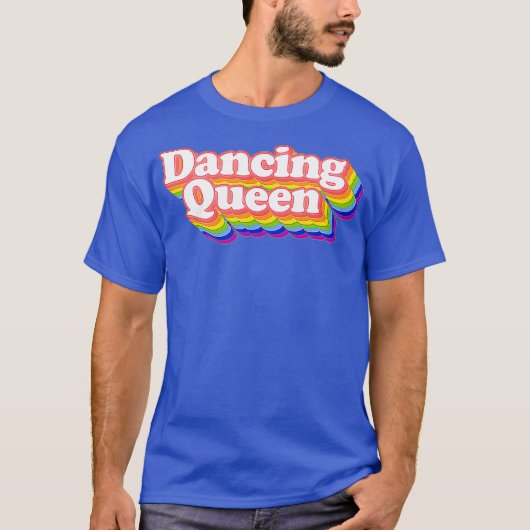 70s Disco Rainbow Dancing Queen T-shirt (Voorkant)