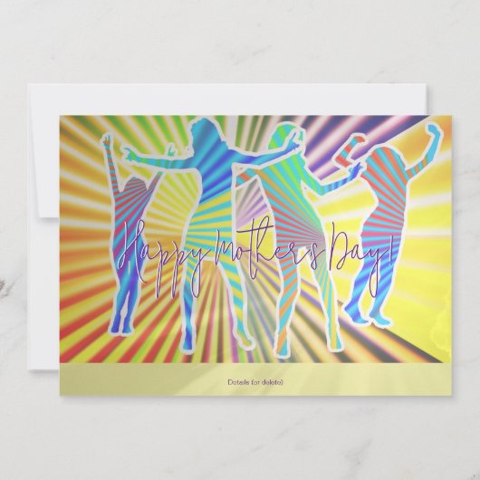 70s Disco Retro Script Moederdag Dinner Brunch Kaart (Achterkant)