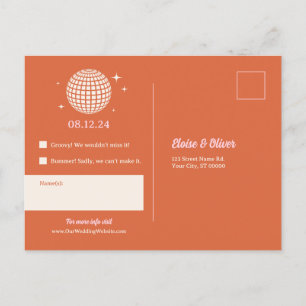 70s Disco Sparkles Kleurrijke Moderne Retro Bruilo Briefkaart