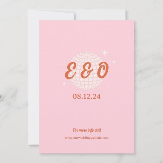 70s Disco Sparkles Kleurrijke Moderne Retro Bruilo Kaart (Achterkant)