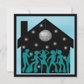 70s Disco Theme House Party Kaart (Voorkant)