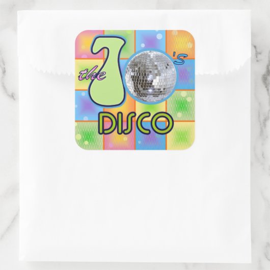 70s Disco Vierkante Sticker (Tas)